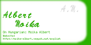 albert moika business card